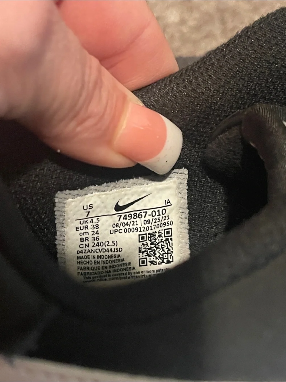 Nike women Black Sneakers with White Swoosh